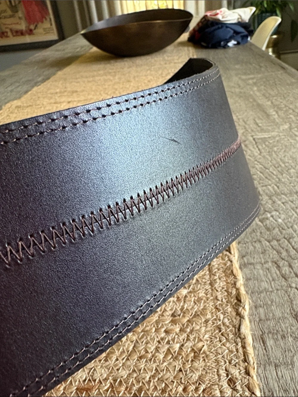 Wide Brown Leather Waist Belt for women